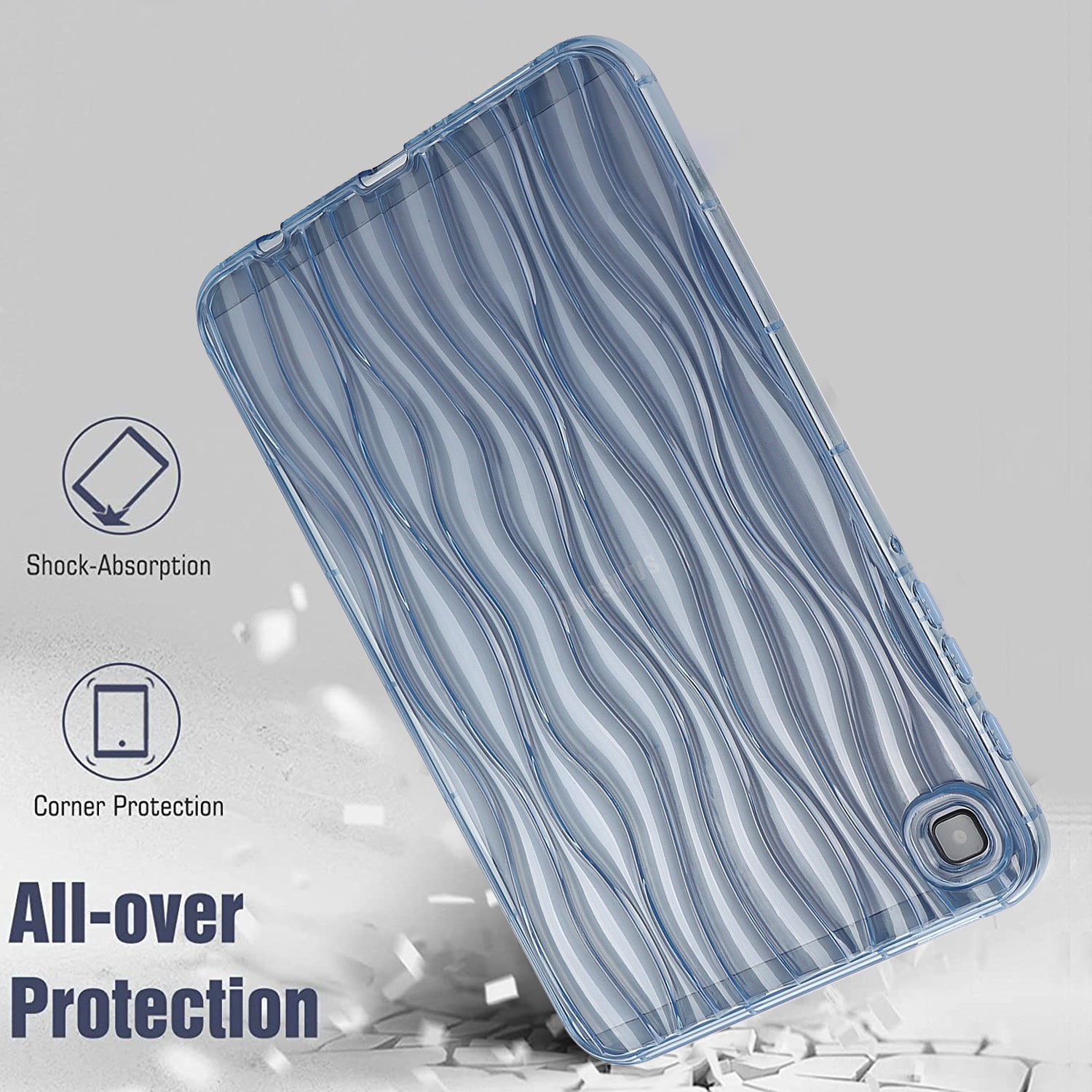 For Samsung Galaxy Tab A7 Lite 8.7-inch T225 T220 Transparent TPU Case Water Ripple Texture Anti-Slip Tablet Cover For Samsung Galaxy Tab A7 Lite 8.7-inch T225 T220 Transparent TPU Case Water Ripple Texture Anti-Slip Tablet Cover